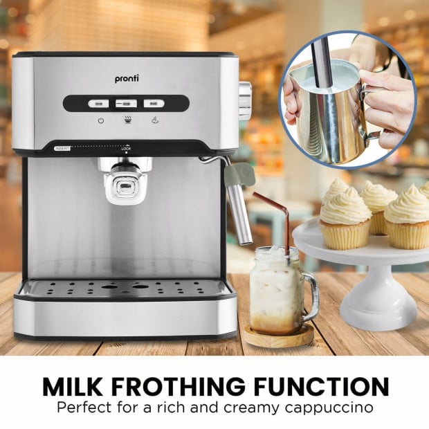 Pronti Toaster, Kettle & Coffee Machine Breakfast Set - Black Image 9