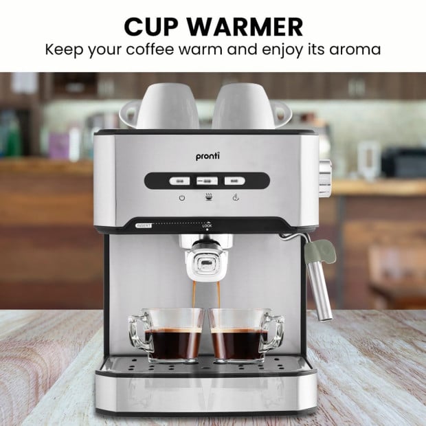 Pronti Toaster, Kettle & Coffee Machine Breakfast Set - Black Image 11