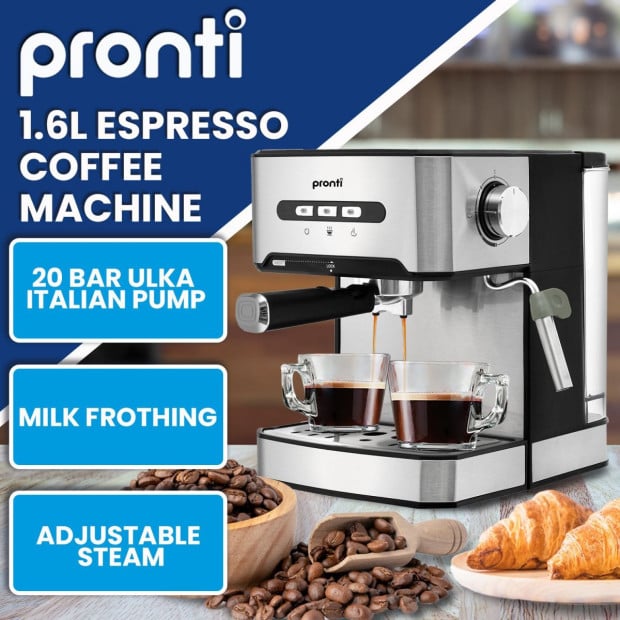 Pronti Toaster, Kettle & Coffee Machine Breakfast Set - White Image 3