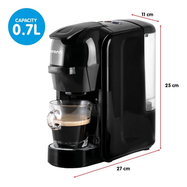 Pronti HomeMaid 3-in-1 Coffee Machine Multi-Capsule Pods and Ground Coffee Nespresso & Caffitaly Compatible CM-511HM Image 4