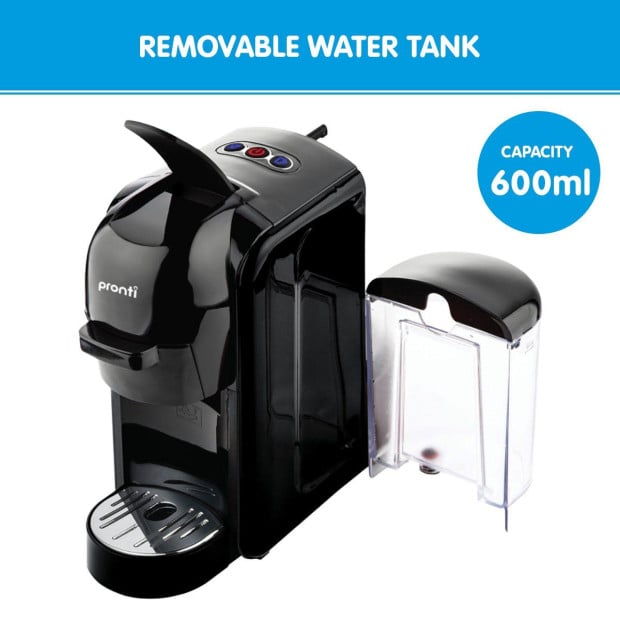 Pronti HomeMaid 3-in-1 Coffee Machine Multi-Capsule Pods and Ground Coffee Nespresso & Caffitaly Compatible CM-511HM Image 8