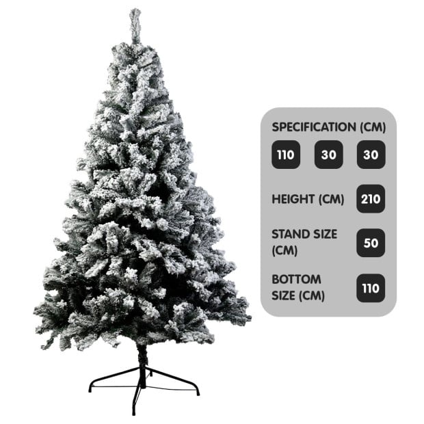 Christabelle Snow-Tipped Artificial Christmas Tree 2.1m - 1200 Tips Image 2