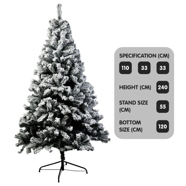 Christabelle Snow-Tipped Artificial Christmas Tree 2.4m - 1500 Tips Image 3