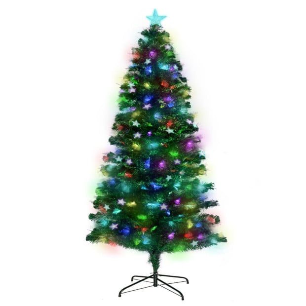 Christabelle 1.5m Enchanted Pre Lit Fibre Optic Christmas Tree Stars Image 2