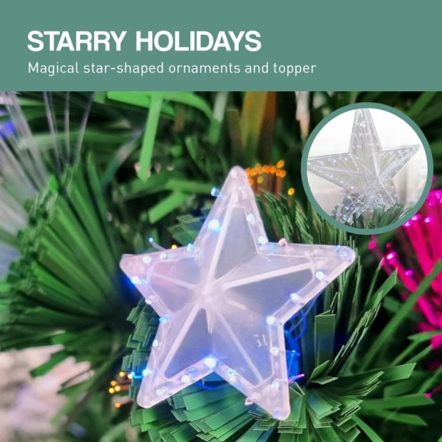 Christabelle 2.1m Enchanted Pre Lit Fibre Optic Christmas Tree with Stars Image 13