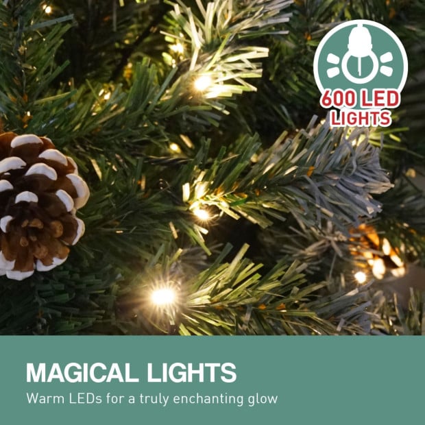 Christabelle 2.4m Pre Lit LED Christmas Tree with Pine Cones Image 13