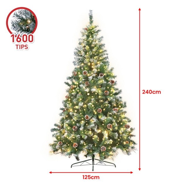Christabelle 2.4m Pre Lit LED Christmas Tree with Pine Cones Image 5