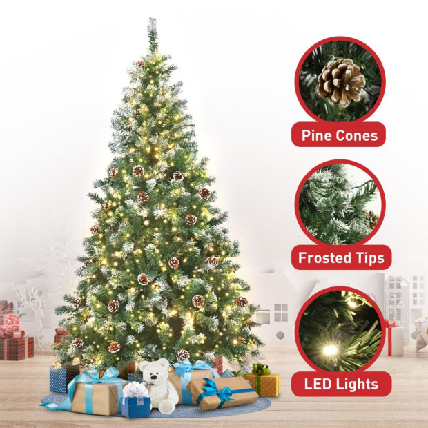 Christabelle 2.4m Pre Lit LED Christmas Tree with Pine Cones Image 9