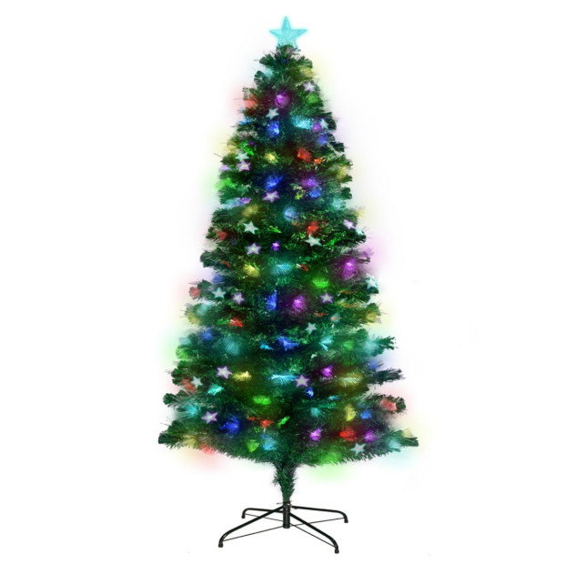 Christabelle 2.4m Enchanted Pre Lit Fibre Optic Christmas Tree Stars Image 2