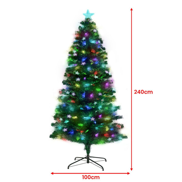 Christabelle 2.4m Enchanted Pre Lit Fibre Optic Christmas Tree Stars Image 5