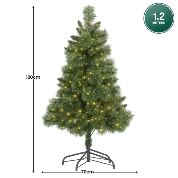 Christabelle 1.2m Christmas Tree Cashmere Pine 4ft Pre-Lit LED Lights Image 4