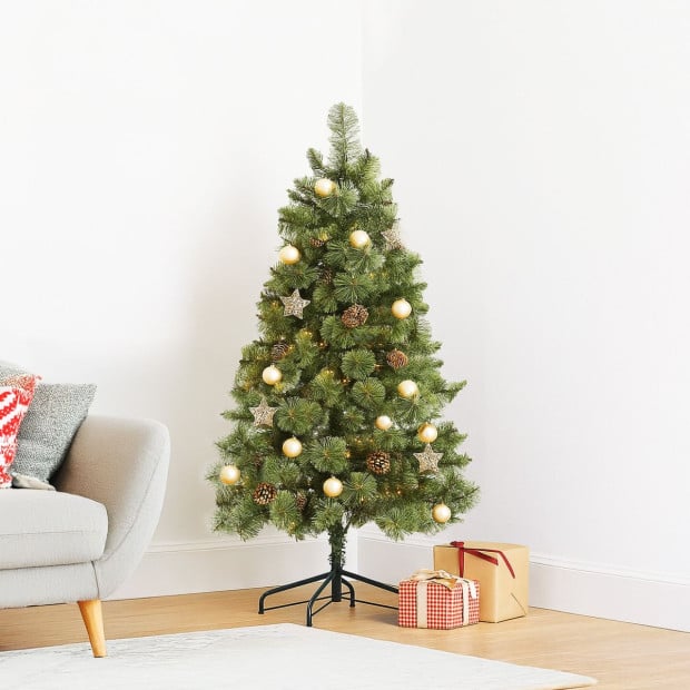 Christabelle 1.2m Christmas Tree Cashmere Pine 4ft Pre-Lit LED Lights Image 9