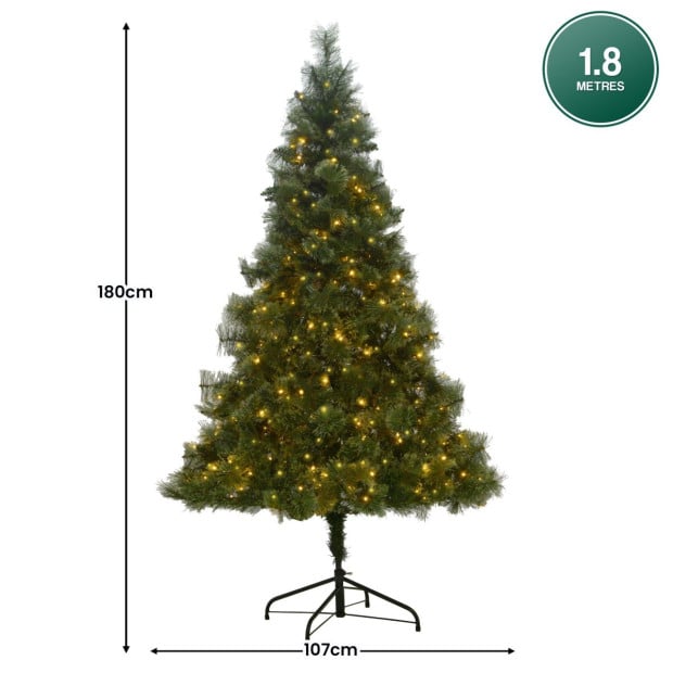 Christabelle 1.8m Christmas Tree Cashmere Pine 6ft Pre-Lit with LED Lights Image 4