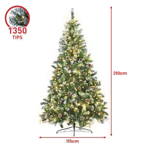Christabelle 2.1m Pre Lit LED Christmas Tree with Pine Cones Image 6