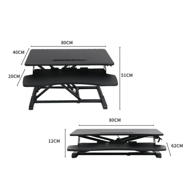 Standing Office Desk Riser Height Adjustable Sit Stand Shelf Computer Image 3
