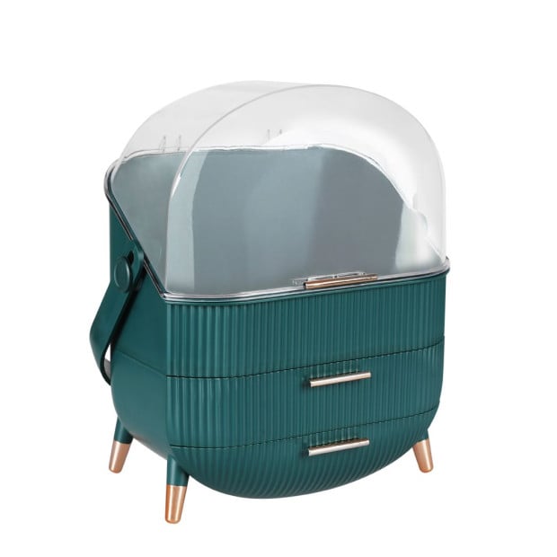 Makeup Storage Case Cosmetic Organiser Stand Holder Green