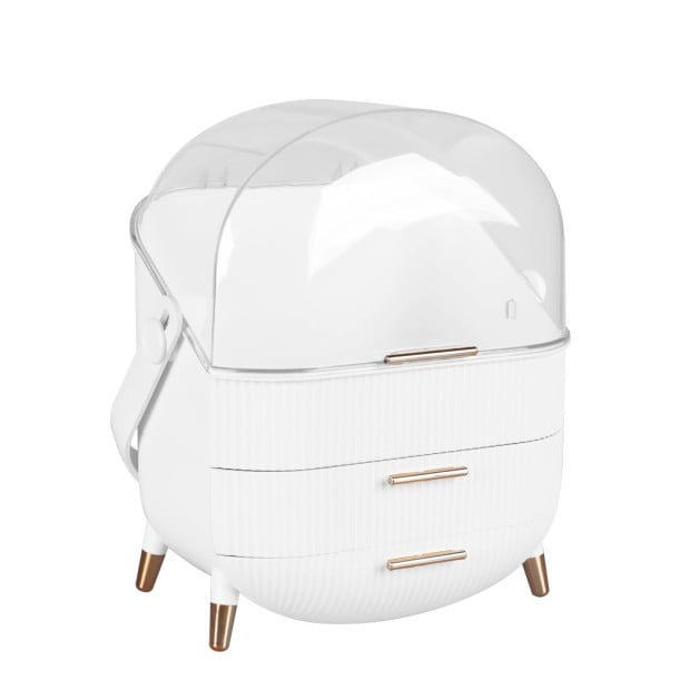 Makeup Organizer Case Drawer Portable Storage Box White