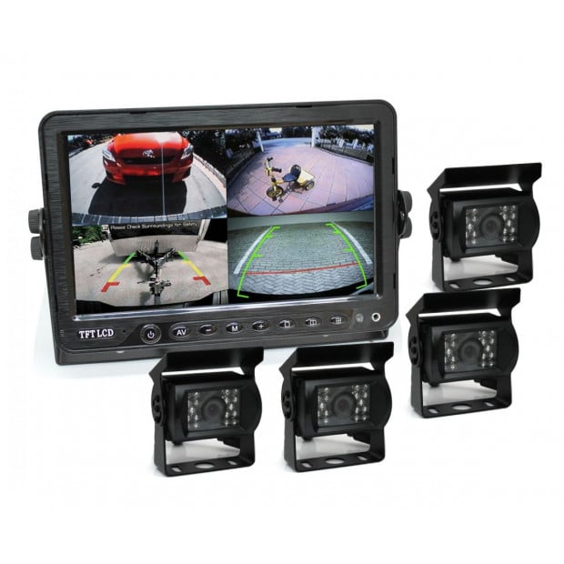 Elinz 7In Dvr Monitor 4ch Realtime Vehicle Reversing Recording with 4 Camera