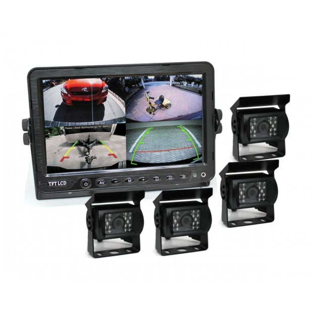 Elinz 9in Dvr Monitor 4ch Realtime Vehicle Reversing Recording Ccd