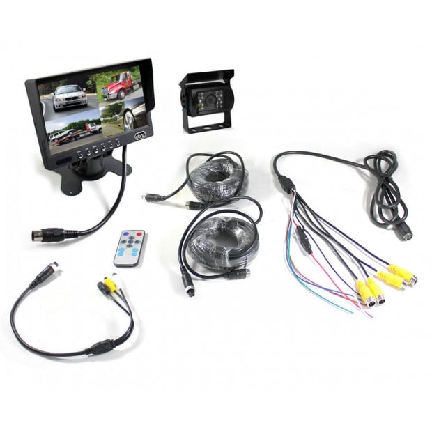 Elinz 7In Quad Monitor Splitscreen Colour Ccd Reversing with 1 Camera Image 6
