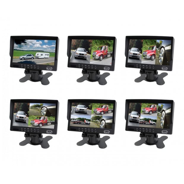 Elinz 7In Quad Monitor Splitscreen Colour Ccd Reversing with 1 Camera Image 3
