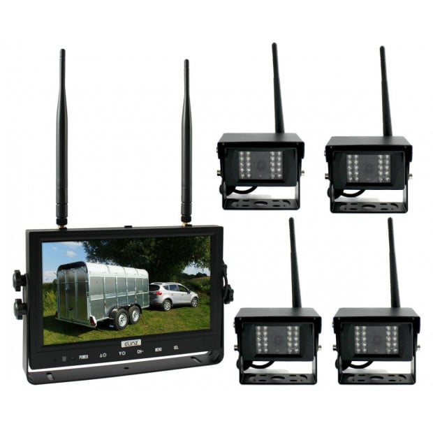 Elinz Digital in Quad Splitscreen Monitor Dvr Reversing Camera