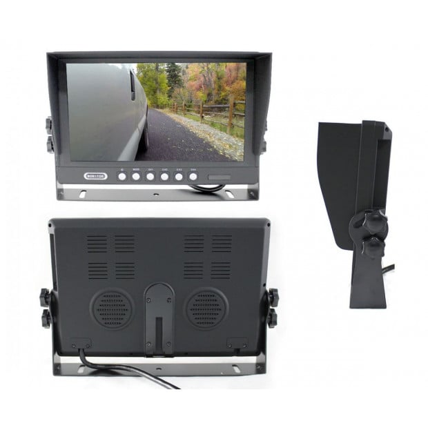 Elinz 9in Splitscreen Monitor 4pin Colour Ccd Ir Rearview Reversing Camera Image 2