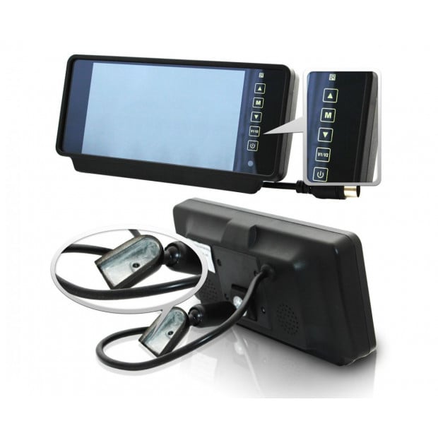Elinz 7in Rearview Mirror Monitor 12v 24v Reversing Ccd Camera Image 5