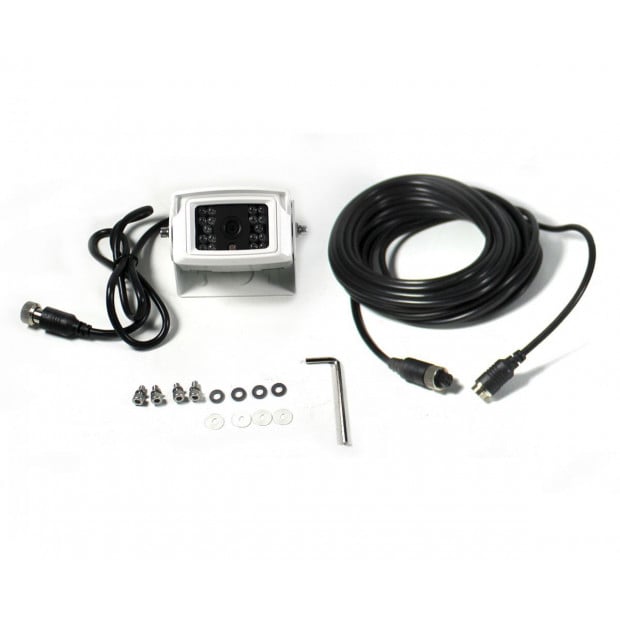 Elinz 4 Pin Heavy Duty White 12v 24v Ccd Ir Colour Reversing Camera Image 3