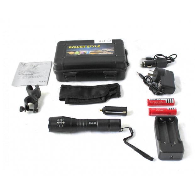 Raylight Flashlight Cree Xml-l2 Led 8000lm Rechargeable Image 2