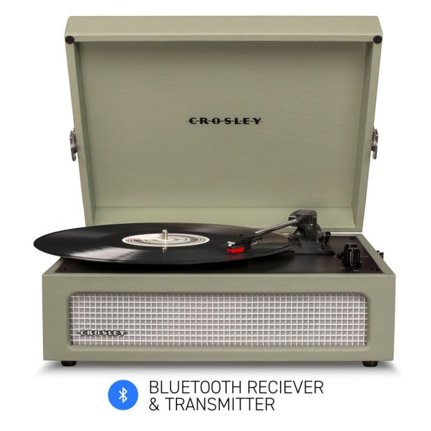 Crosley Voyager Bluetooth Turntable Sage + Majority D40 Speakers Black Image 2