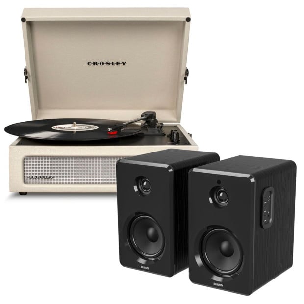 Crosley Voyager Bluetooth Turntable Dune Majority D40 Speakers Black