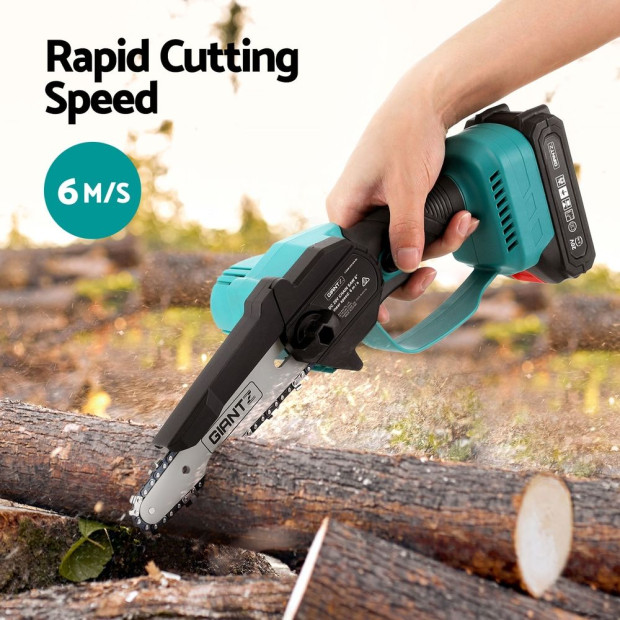 6inch Mini Cordless Electric Chainsaw Rechargeable Wood Cutter Image 4