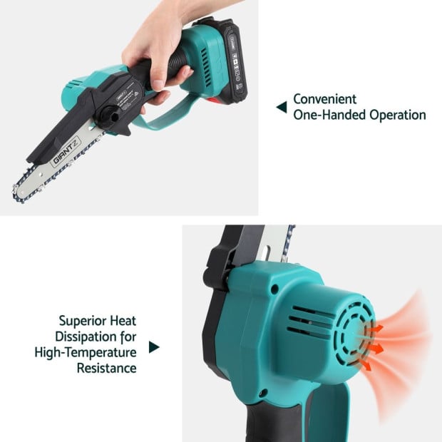 6inch Mini Cordless Electric Chainsaw Rechargeable Wood Cutter Image 5