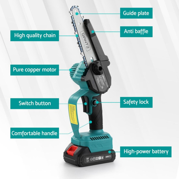 6inch Mini Cordless Electric Chainsaw Rechargeable Wood Cutter Image 6