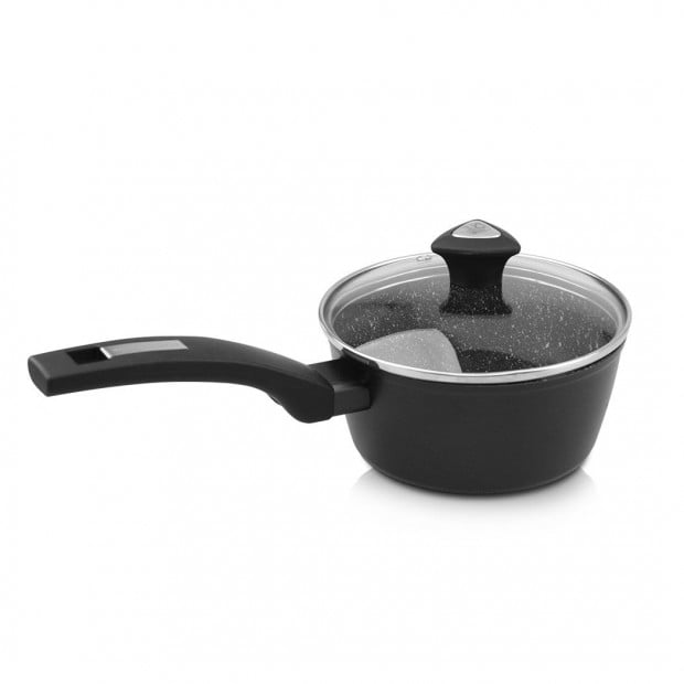 Marburg Forged Saucepan 16x7.5cm With Lid Marble Non-stick Coating Image 1