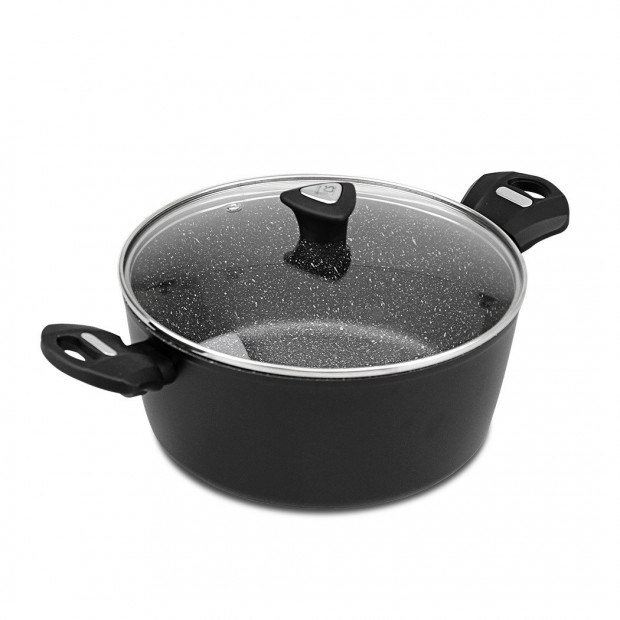 Marburg Forged Casserole 20x8.5cm With Lid Marble Non-stick Coating