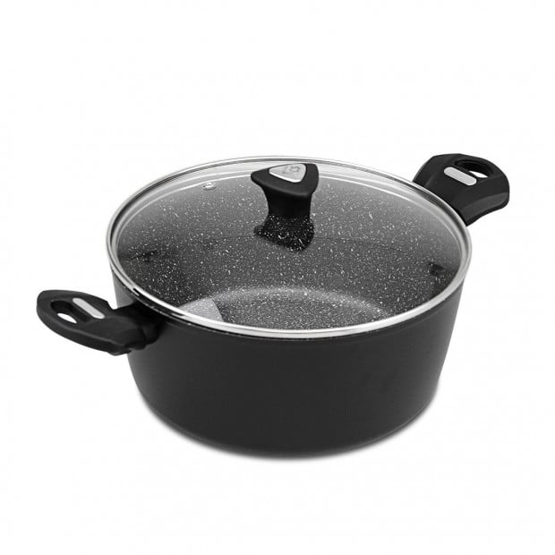 Marburg Forged Casserole 24x10.5cm With Lid Marble Non-stick Coating