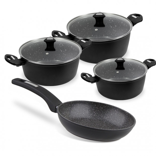Marburg Forged 7pcs Set Xylan Non Stick Coating With White Dot