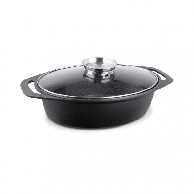 Marburg Die Cast Roaster Aroma Lid 32x24cm Marble Non-stick Coating