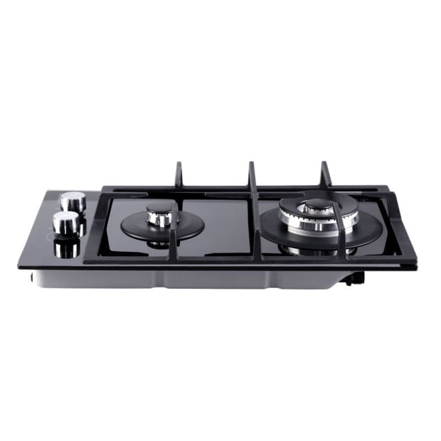 Gas Cooktop 30cm Gas Stove Cooker 2 Burner Cook Top Konbs NG LPG Black Image 4