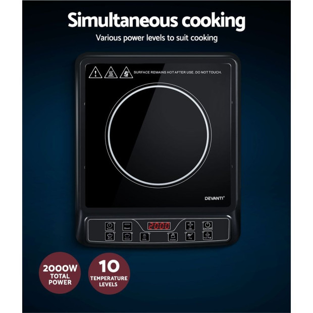 Electric Induction Cooktop Portable Cook Top Ceramic Kitchen Hot Plate Image 5