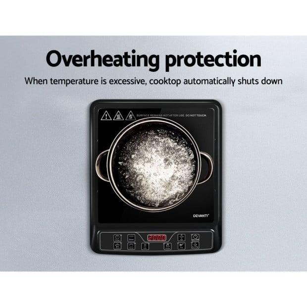 Electric Induction Cooktop Portable Cook Top Ceramic Kitchen Hot Plate Image 7