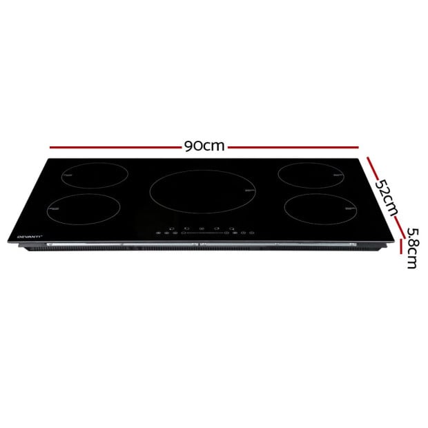 Induction Cooktop 90cm Electric Cooker Ceramic 5 Zones Stove Hot Plate Image 2