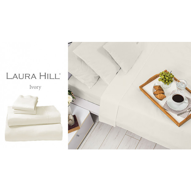 1000tc Cotton Rich King Sheet Set - Ivory White Image 2