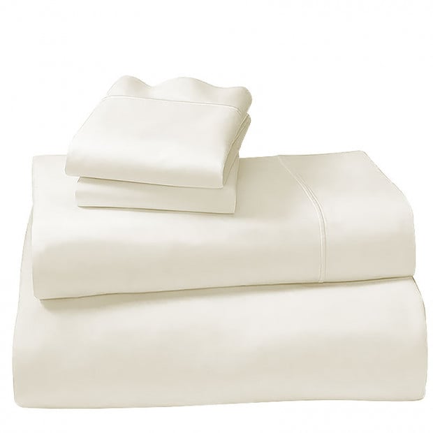 1000tc Cotton Rich Queen Sheet Set - Ivory White
