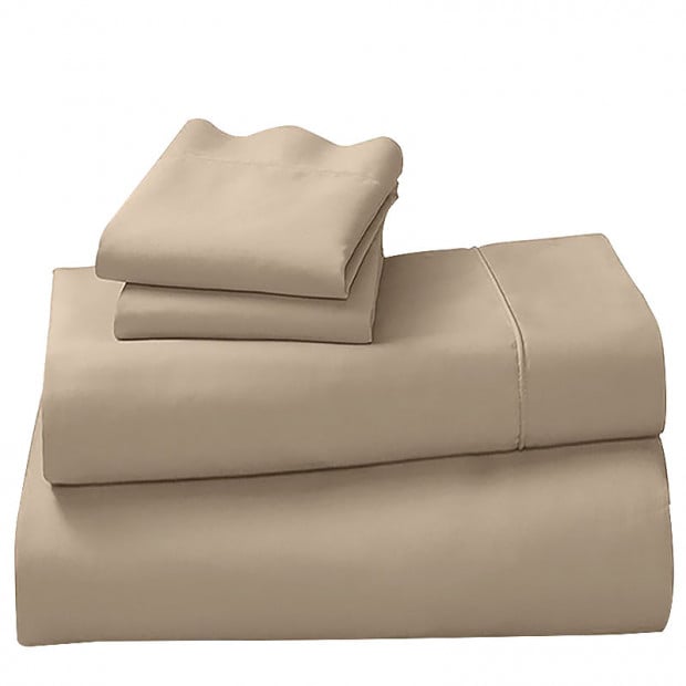 1200tc Cotton Rich Queen 4 Piece Sheet Set - Taupe