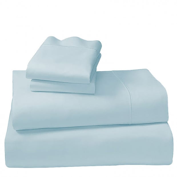 1000tc Cotton Rich Queen Sheet Set - Pastel Blue
