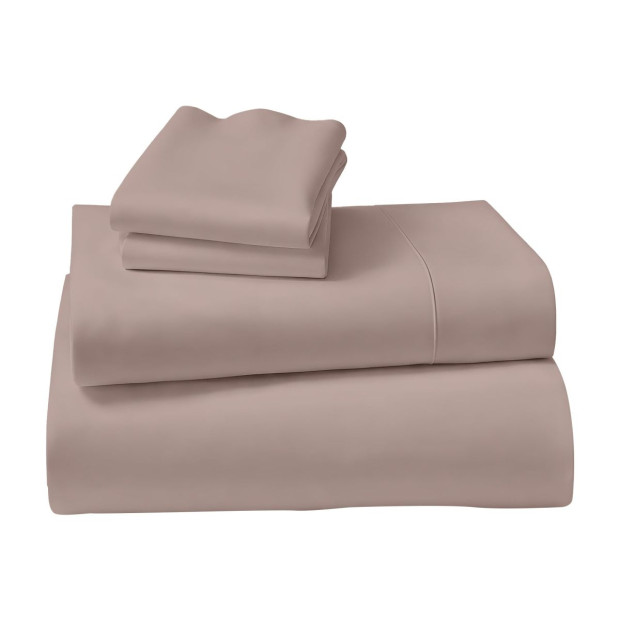 1000 Thread Count Cotton Rich Double Bed Sheet Set 4 Piece in Linen Image 2