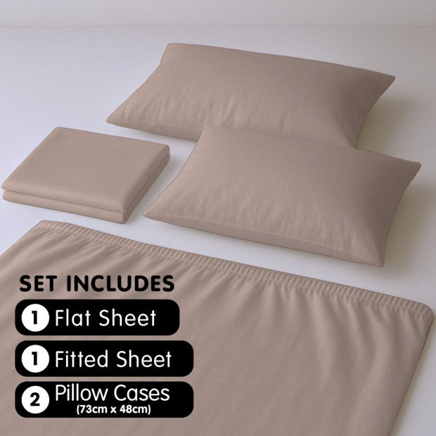 1000 Thread Count Cotton Rich Double Bed Sheet Set 4 Piece in Linen Image 6